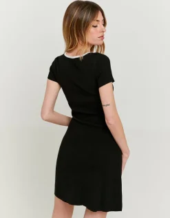 Robe Noire en Maille avec Surpiqûres contrastantes^Tally Weijl Discount