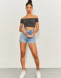 Short Mom en Jean Déchiré Taille Haute^Tally Weijl New