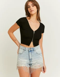 Short Mom Taille Haute avec Strass^Tally Weijl Clearance