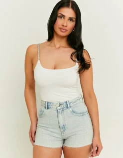 Short Mom Taille Haute avec Strass^Tally Weijl Sale