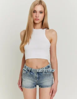 Short Taille Haute en Micro-Denim^Tally Weijl Outlet