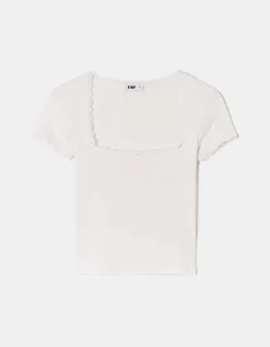 Top Basique avec Ourlets en Dentelle^Tally Weijl Hot