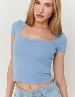 Top Basique avec Ourlets en Dentelle^Tally Weijl Outlet