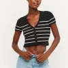 Top en maille ajusté rayé^Tally Weijl Hot