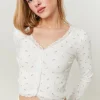 Top Floral Basique avec Ourlets en Dentelle^Tally Weijl Outlet