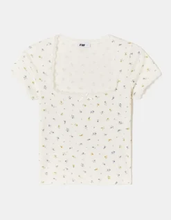 Top Floral Basique avec Ourlets en Dentelle^Tally Weijl New