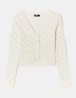 Top Floral Basique avec Ourlets en Dentelle^Tally Weijl Outlet