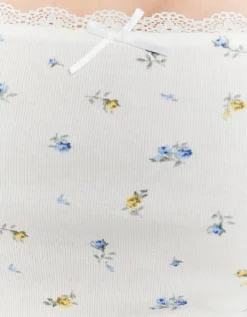 Top Floral Basique avec Ourlets en Dentelle^Tally Weijl New