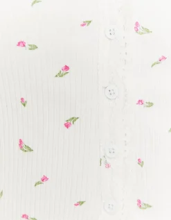 Top Floral Basique avec Ourlets en Dentelle^Tally Weijl Outlet