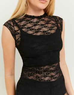 Top loose en dentelle e avec fronces latérales^Tally Weijl Discount