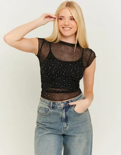 Top loose en maille e avec strass^Tally Weijl Discount