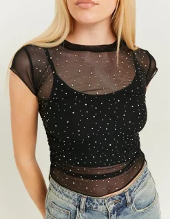 Top loose en maille e avec strass^Tally Weijl Discount