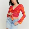 Top Noué en Mesh avec Imprimé Floral^Tally Weijl New