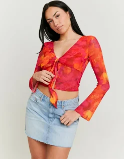 Top Noué en Mesh avec Imprimé Floral^Tally Weijl New