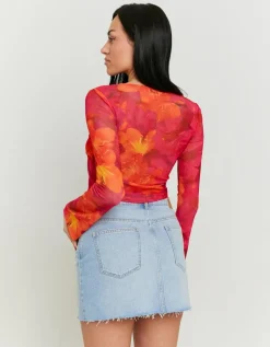 Top Noué en Mesh avec Imprimé Floral^Tally Weijl New