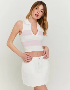 Top Rayé en Maille Col Polo^Tally Weijl Clearance