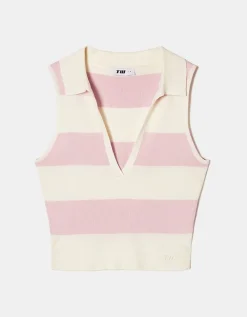 Top Rayé en Maille Col Polo^Tally Weijl Clearance