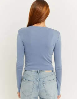 T-shirt à manches longues bleu Dye Wash^Tally Weijl New