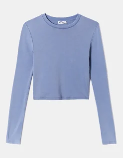 T-shirt à manches longues bleu Dye Wash^Tally Weijl New
