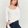 T-Shirt Basique avec Ourlets en Dentelle Imprimé Floral^Tally Weijl Best