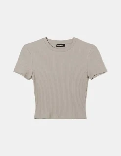 T-shirt basique côtelé^Tally Weijl Sale