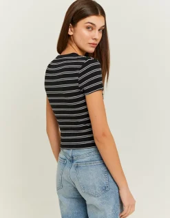 T-shirt basique côtelé à rayures^Tally Weijl Clearance