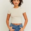 T-shirt basique côtelé^Tally Weijl New