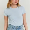 T-Shirt Basique Côtelé Clair^Tally Weijl Sale