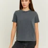 T-shirt basique effet délavé acide kaki^Tally Weijl Clearance
