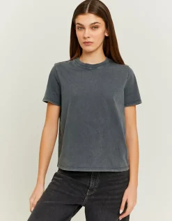 T-shirt basique effet délavé acide kaki^Tally Weijl Clearance