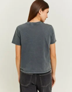 T-shirt basique effet délavé acide kaki^Tally Weijl Clearance