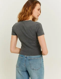 T-shirt basique effet délavé acide gris^Tally Weijl Online