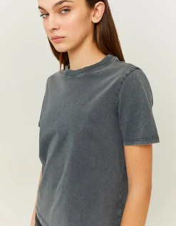 T-shirt basique effet délavé acide kaki^Tally Weijl Clearance