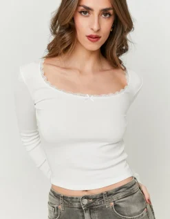 T-Shirt avec Détail Dentelle^Tally Weijl Clearance
