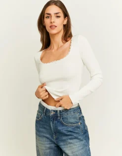 T-Shirt Basique avec Détail Dentelle^Tally Weijl Discount