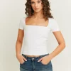 T-Shirt Basique avec Encolure Carrée^Tally Weijl Best