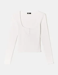 T-Shirt Basique avec Boutons^Tally Weijl Hot