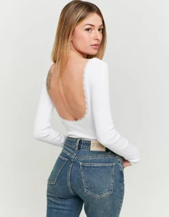 T-Shirt Dos Nu avec Ourlets en Dentelle^Tally Weijl Online
