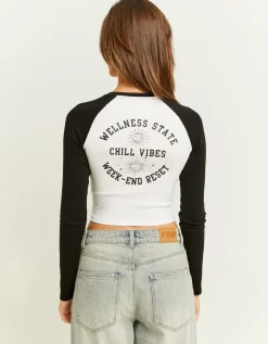 T-Shirt Imprimé et Manches Contrastantes^Tally Weijl Clearance