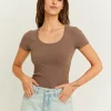 T-Shirt Brun Coupe Droite^Tally Weijl Online