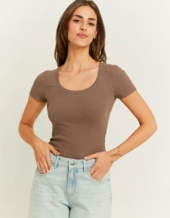 T-Shirt Brun Coupe Droite^Tally Weijl Online