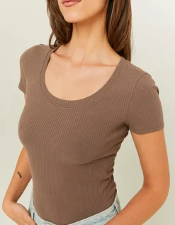 T-Shirt Brun Coupe Droite^Tally Weijl Online