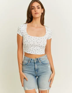 T-Shirt Court Encolure Carrée Imprimé Floral^Tally Weijl Online