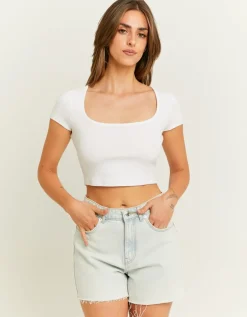 T-Shirt Court Encolure Carrée^Tally Weijl New
