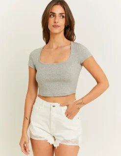 T-Shirt Court Encolure Carrée^Tally Weijl Outlet