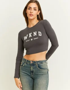 T-SHIRT COURT IMPRIMÉ BLANC^Tally Weijl Sale
