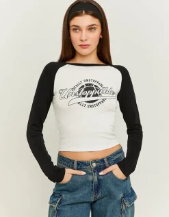 T-shirt court imprimé blanc^Tally Weijl Discount
