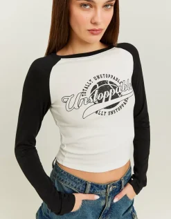 T-shirt court imprimé blanc^Tally Weijl Discount
