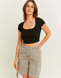 T-Shirt Court Encolure Carrée^Tally Weijl New