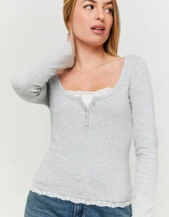 T-Shirt Basique avec Ourlets en Dentelle^Tally Weijl New